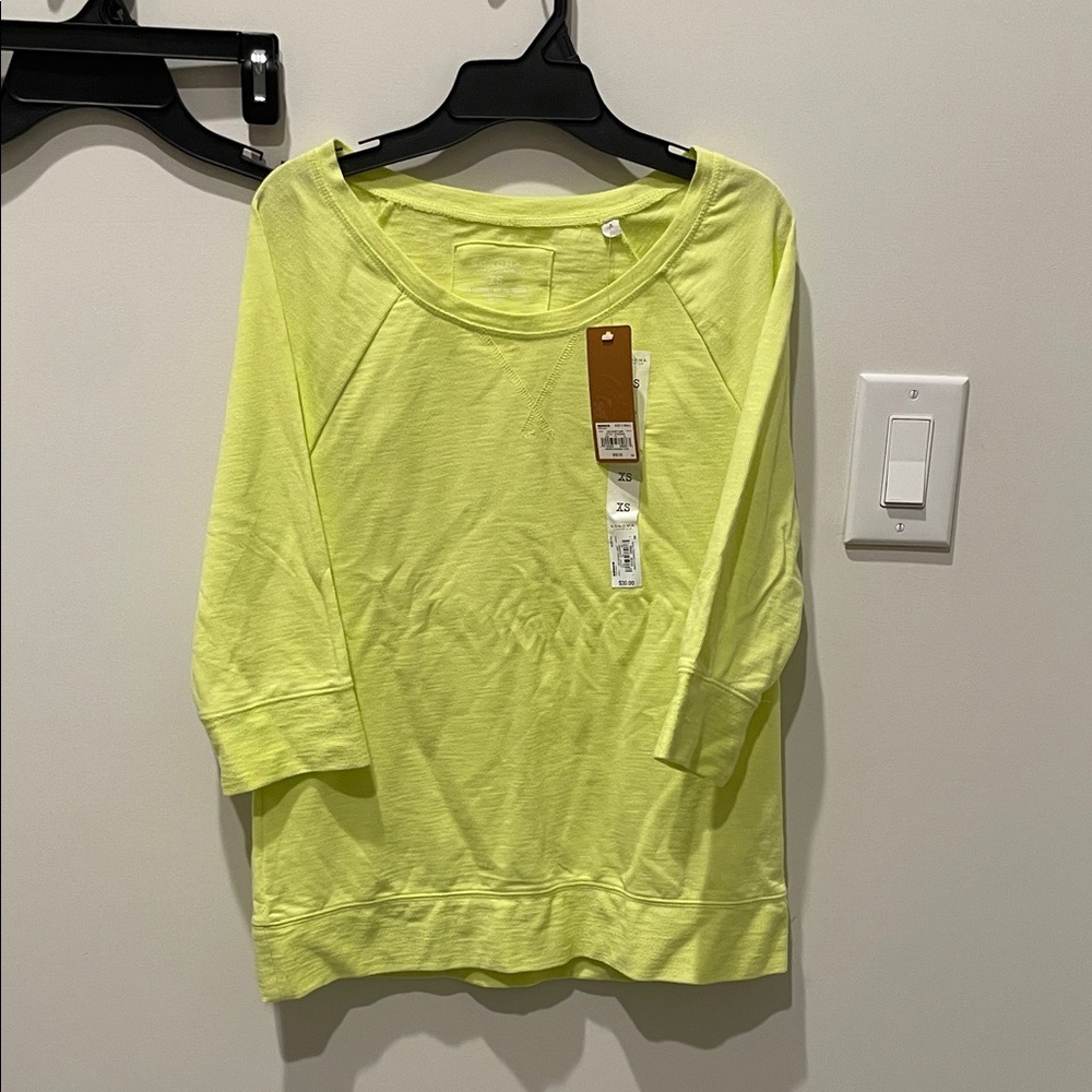 Sonoma Women's Bright Yellow Long Sleeve Top